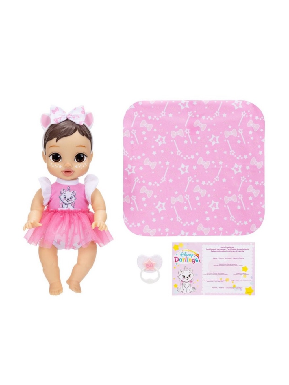 Disney Darlings Snuggly Stars Doll Marie Brunette Hair Brown Eyes